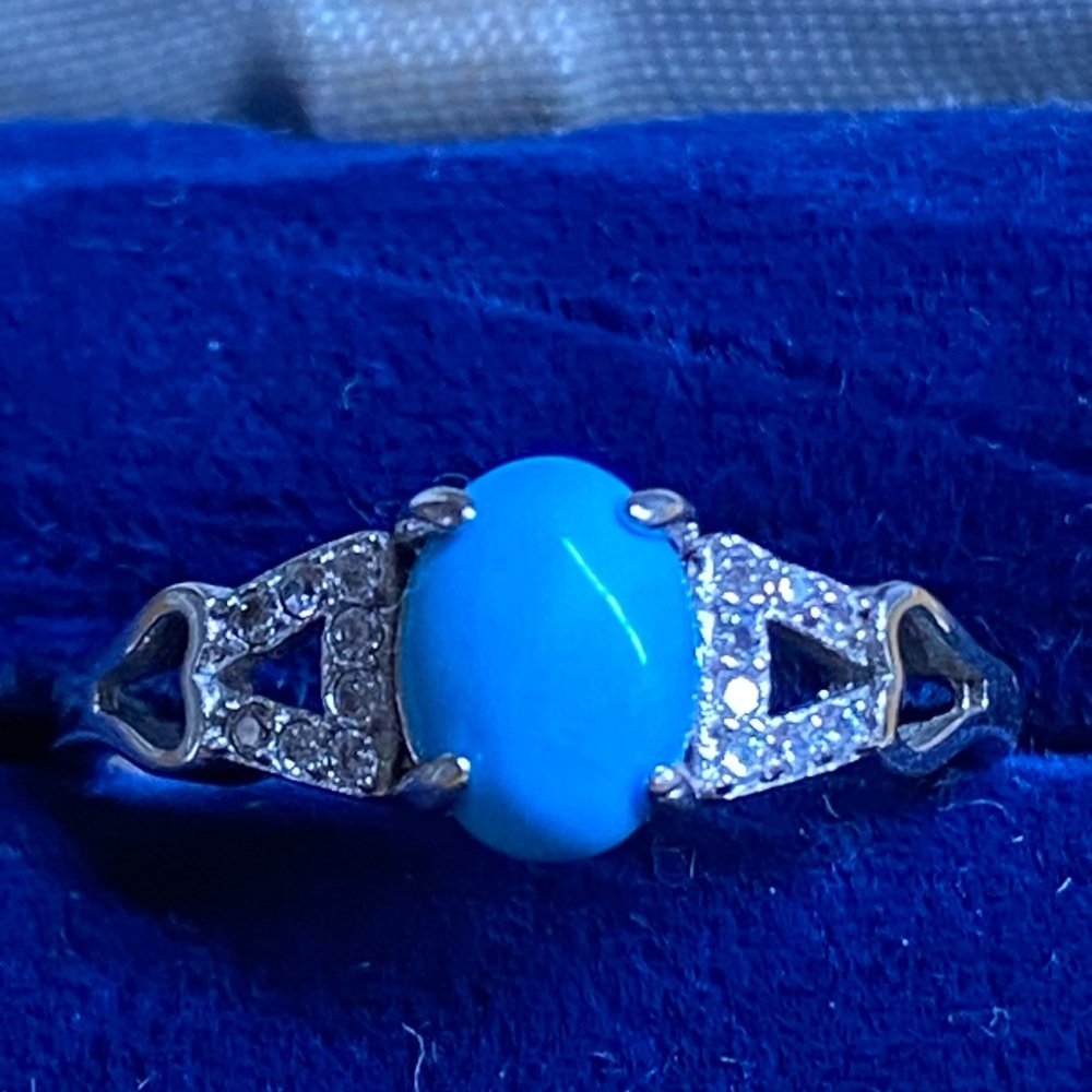 NEW Sleeping Beauty Turquoise Sterling Silver 925 Ring Adjustable 7–9 Ruidoso